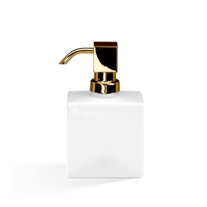Decor Walther DW 6260 Дозатор для мыла, настольный, фарфор, цвет: белый / золотой