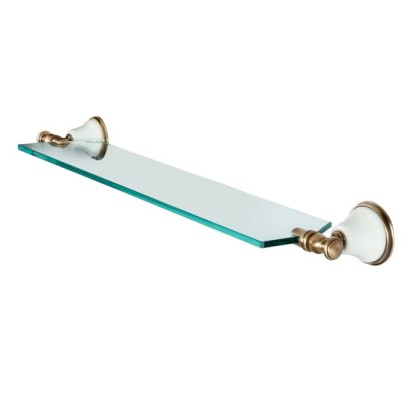 TW Harmony 018, стеклянная полочка 71см, подвесной, цвет: белый/бронза