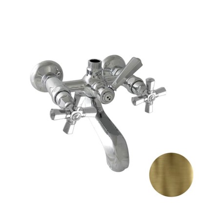 Nicolazzi Teide Four Смеситель для ванны на 2 отверстия, с переключателем ванна/душ, вывод сверху 3/4" (для душ. стойки), цвет: бронза