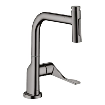 Axor Citterio Кухонный Смеситель 230, на 1 отв.,  с вытяжным изливом 2jet, цвет: полированный черный хром