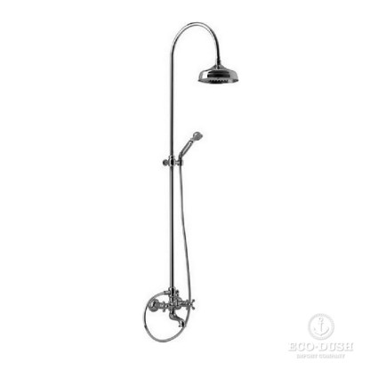 Cisal Arcana Смеситель для ванны с душевой стойкой, верхним душем ?200 мм., ручным душем и шлангом 150 см.. цвет: Old Bronze