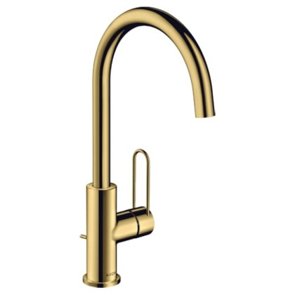 Axor Uno Смеситель для раковины 240, на 1 отв., высокий, цвет: полированное золото