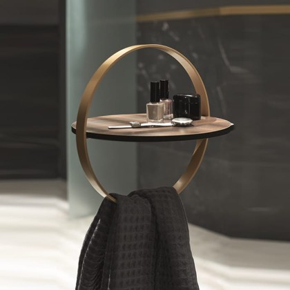 Burgbad Lavo 2.0 Полка напольная ?31х30см., с полотенцедержателем, цвет: золото