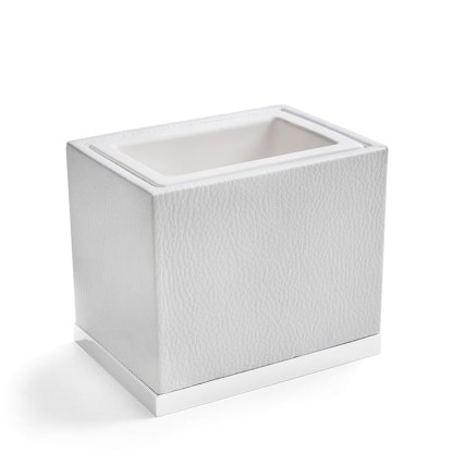 3SC Snowy Стакан настольный,  цвет: белая эко-кожа/белый матовый