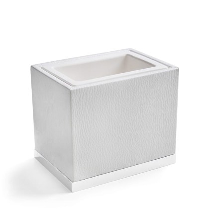 3SC Snowy Стакан настольный,  цвет: белая эко-кожа/белый матовый