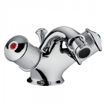 Смеситель для биде Bongio Impero, цвет: хром/blue and red swarovski