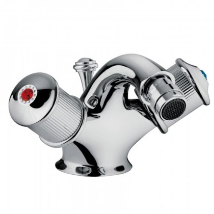 Смеситель для биде Bongio Impero, цвет: хром/blue and red swarovski