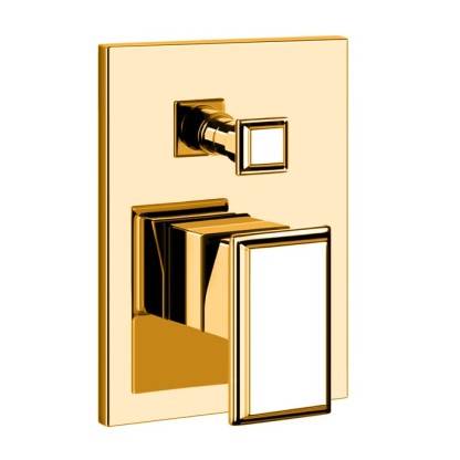 Gessi Eleganza Встраиваемый однорычажный смеситель с автоматическим переключателем ванна/душ, внешняя часть, цвет: золото