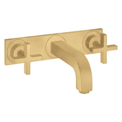 Axor Citterio Смеситель для раковины 226, встраиваемый, излив: 22.6см., с панелью, цвет: шлифованное золото