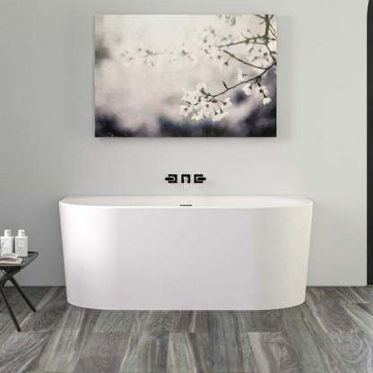 Knief Fresh Wall XS Ванна пристенная 155х80х60см., с щелевым переливом, без слив-перелива, цвет: белый