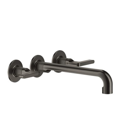 Gessi Inciso- Встраиваемый смеситель для раковины на 3 отверстия с изливом, без донного клапана. внешняя часть, цвет: black XL