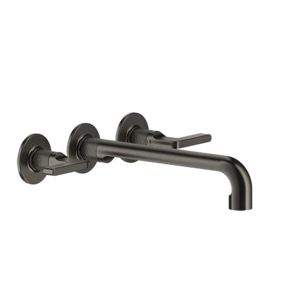 Gessi Inciso- Встраиваемый смеситель для раковины на 3 отверстия с изливом, без донного клапана. внешняя часть, цвет: black XL