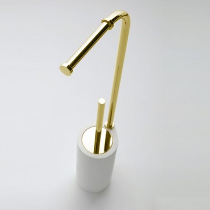 Bertocci Goccia Напольная стойка, с туалетным ёршиком и бумагодержателем 15,7хd10х65Нсм., цвет: золото