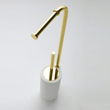 Bertocci Goccia Напольная стойка, с туалетным ёршиком и бумагодержателем 15,7хd10х65Нсм., цвет: золото