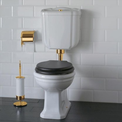 Globo Paestum Унитаз напольный 58х37,5см, слив в пол, со средней трубой, цвет: белый/золото