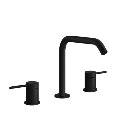 Gessi 316 Смеситель для раковины, на 3 отв., без донного клапана, излив 15.6см, h=20см., цвет: Black XL