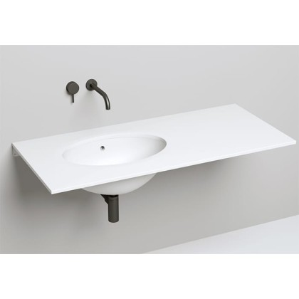 Salini MAREA 12 Раковина врезная снизу 565х394х182мм, без отв. под смес, с ПЕРЕЛИВОМ, материал: S-Sense, глянцевый, белый.