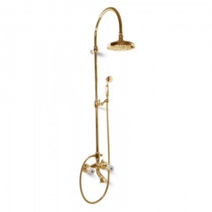 Смеситель для ванны Bongio Fleur Blanc, цвет: золото/белый фарфор