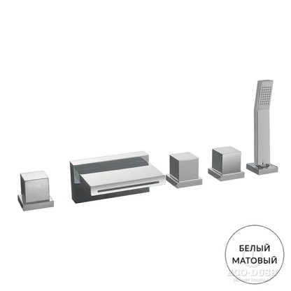 Cisal Roadster Accent Смеситель для ванны, на 5  отв., с ручным душем, цвет: белый матовый