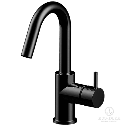 CISAL Less New Смеситель однорычажный для раковины 1 отверстие с донным клапаном, цвет: черный матовый