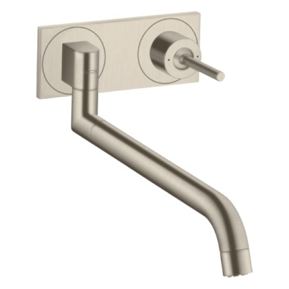 Axor Uno? Смеситель для кухни, встраиваемый, излив: 33см., цвет: шлифованный никель