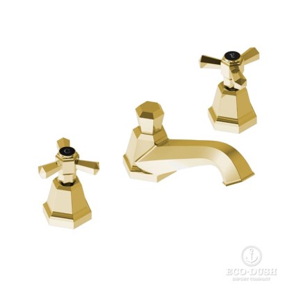 Stella Eccelsa Смеситель для раковины на 3 отверстия 3224P, с донным клапаном, цвет: золото