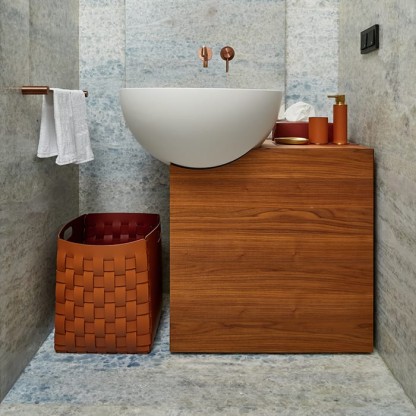 ADJ Корзинка Bottega, 35x35xH40 см., цвет: коньяк/бордо