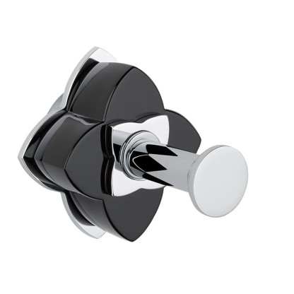 THG P?tale de cristal noir Крючок подвесной, длинный, цвет: хром/черный хрусталь