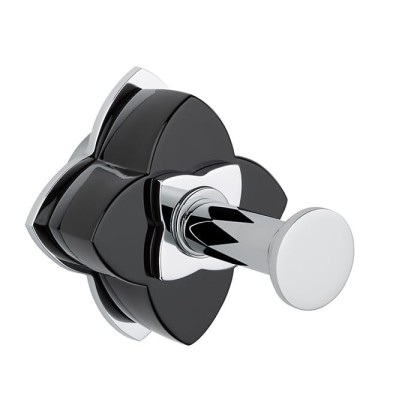 THG P?tale de cristal noir Крючок подвесной, длинный, цвет: хром/черный хрусталь