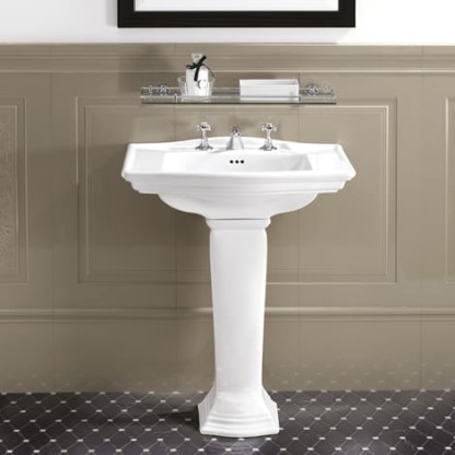 Devon&Devon Westminster Раковина 69х49 см, 3 отв., на пьедестале, цвет: белый