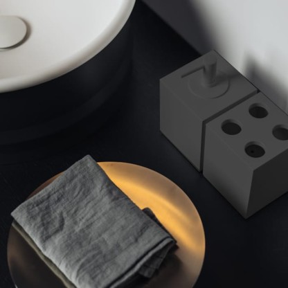 Agape Sen Стакан для зубных щеток подвесной, цвет: черный матовый