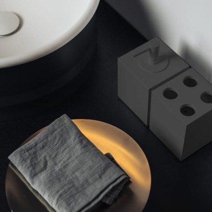 Agape Sen Стакан для зубных щеток подвесной, цвет: черный матовый