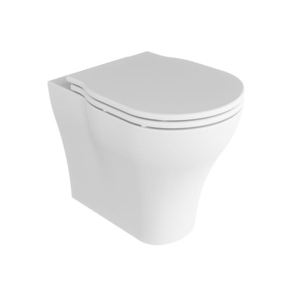 Azzurra XL Унитаз напольный 61x43x49 см, с креплением, с сиденьем, Easy clean, петли хром, цвет: Bianco lucido