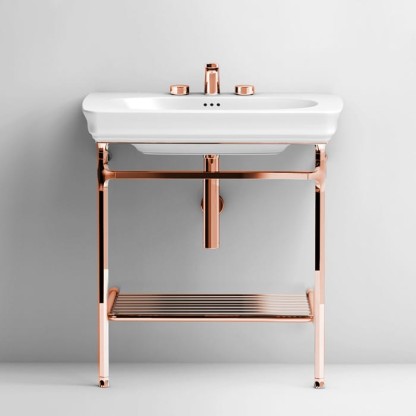 Artceram Civitas Металическая структура Quadra 55х44хh80,5см, полка сетка, напольная, цвет: розовое золото