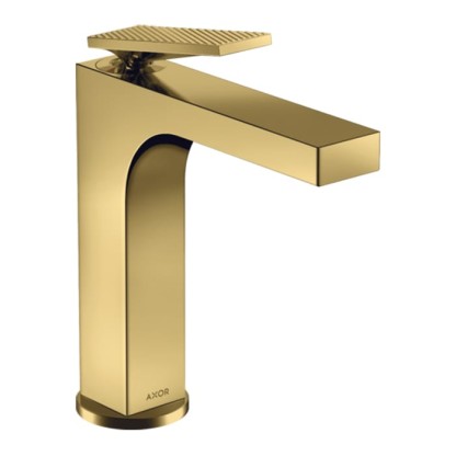 Axor Citterio Смеситель для раковины 160, на 1 отв., излив h: 16см, с донным клапаном, с текстурой, цвет: полированное золото
