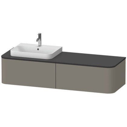 Duravit Happy D.2 Plus Тумба подвесная 160x55х35.4см, с раковиной и 2 ящиками, SX, цвет: stone grey satin matt