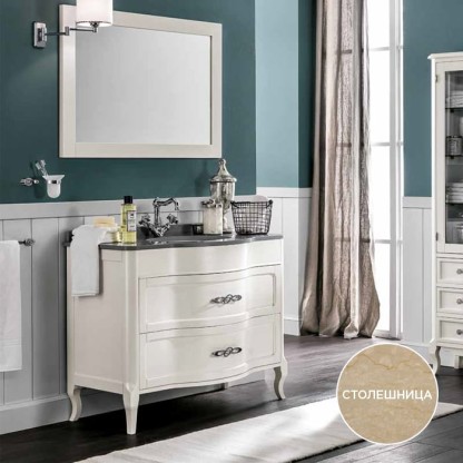 EBAN Rachele Комплект мебели со столешницей Boticino с 1 отв., 75см, напольный, Цвет: BIANCO PERLATO