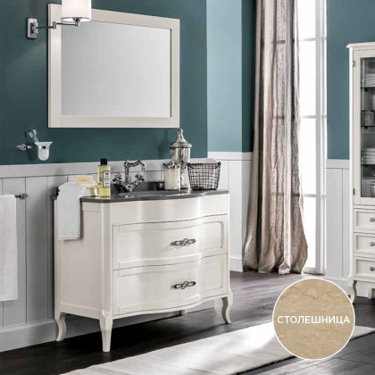 EBAN Rachele Комплект мебели со столешницей Boticino с 1 отв., 75см, напольный, Цвет: BIANCO PERLATO