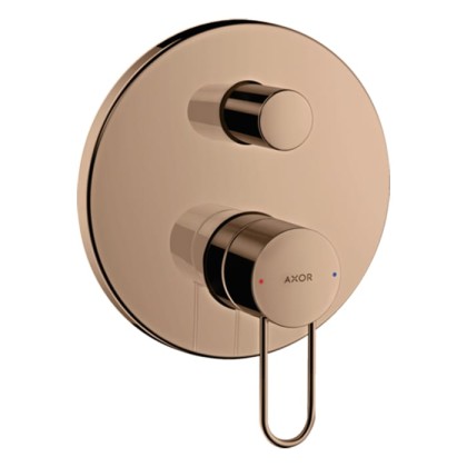 Axor Uno Смеситель для ванны, встраиваемый, с переключателем на 2 потока, со встроенной защитной комбинацией, цвет: полированное красное золото
