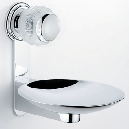 THG Panthere Cristal clair Мыльница металлическая ? 15см., подвесная, цвет: хром/прозрачный хрусталь