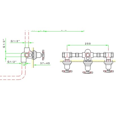 Nicolazzi Forest Внутрення часть для встроенного смесителя 1433