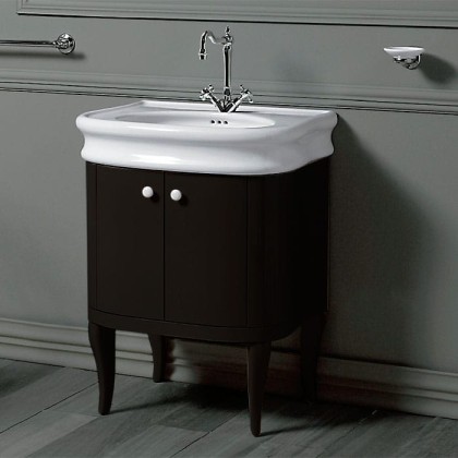 SIMAS Lante Комплект мебели, тумба с двумя дверцами, раковиной, 70см, напольный, цвет: черный