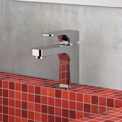 CISAL Cubic Однорычажный смеситель для раковины на 1 отверстие с донным клапаном, цвет: хром