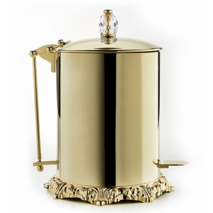 3SC Bally Ведро с крышкой, педалью, soft close, ручка Swarovski, цвет: золото 24к. opaco