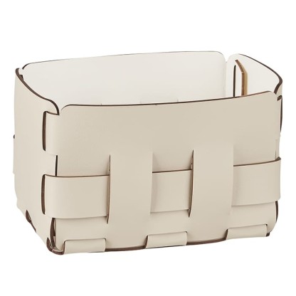 ADJ Корзинка Mini Bottega, 12x19xH13 см., цвет: панна котта/белый