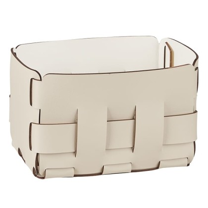 ADJ Корзинка Mini Bottega, 12x19xH13 см., цвет: панна котта/белый