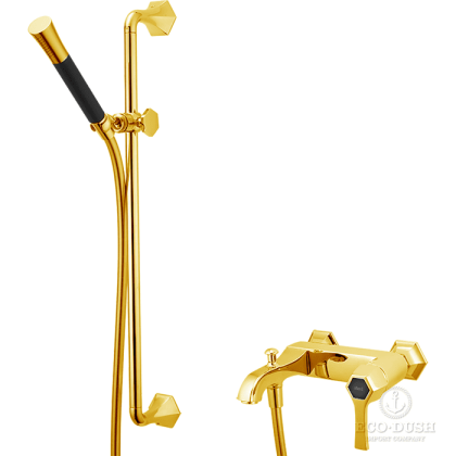 CISAL Cherie Смеситель для ванны однорычажный, с душевым комплектом, цвет: золото/черный