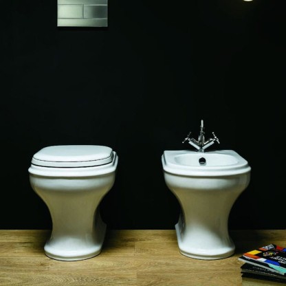 Azzurra Charme Биде напольное 52x40xH42 см с 1 отв., c креплением KIT 2000 CF, цвет: Bianco lucido