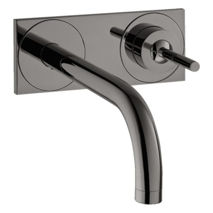 Axor Uno? Смеситель для раковины, встраиваемый, изилив: 22.5см., с панелью, цвет: полированный черный хром