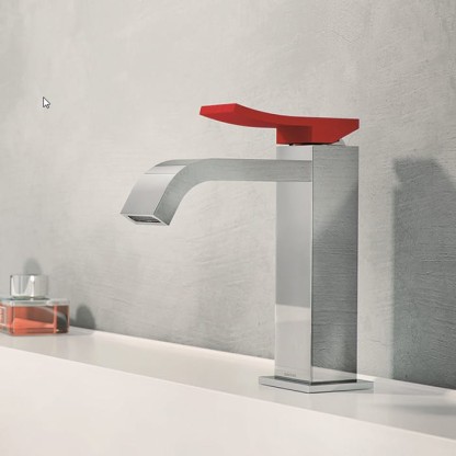 Gattoni ELY Смеситель для раковины H182мм, излив 135 мм, цвет: хром/Rosso